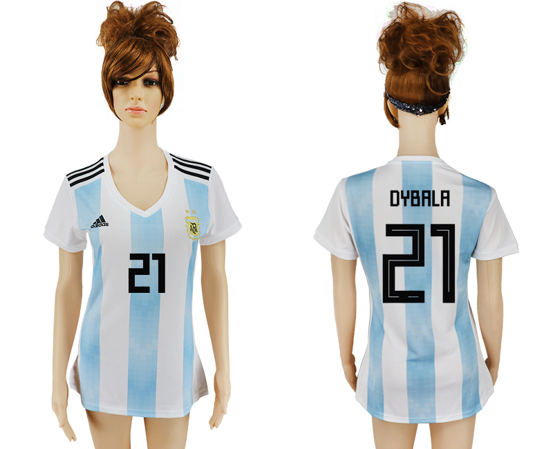 Maillot de femmes par cher Argentina #21 DYBALA 2018 FIFA World